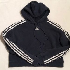 Adidas Cropped Navy Hoodie XS